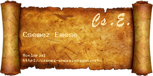 Csemez Emese névjegykártya